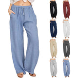 Cotton Linen Wide-Leg Trousers